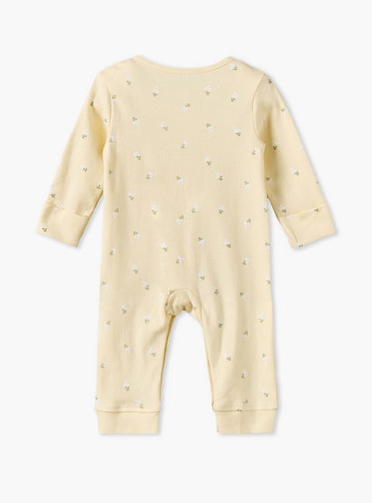 Pack of 3 Juniors Cotton Crew Neck Long Sleeves Sleepsuit with Floral Print-baby-girls-clothing-nightwear-sleepsuits-image-6