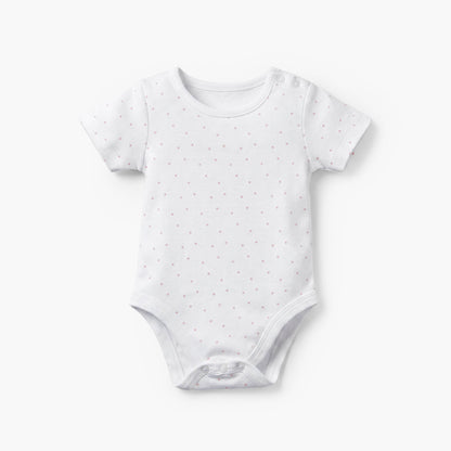 Pack of 5 Juniors Cotton Crew Neck Short Sleeves Bodysuit with Assorted Prints