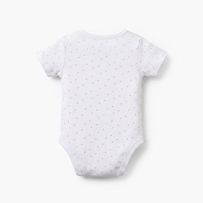 Pack of 5 Juniors Cotton Crew Neck Short Sleeves Bodysuit with Assorted Prints