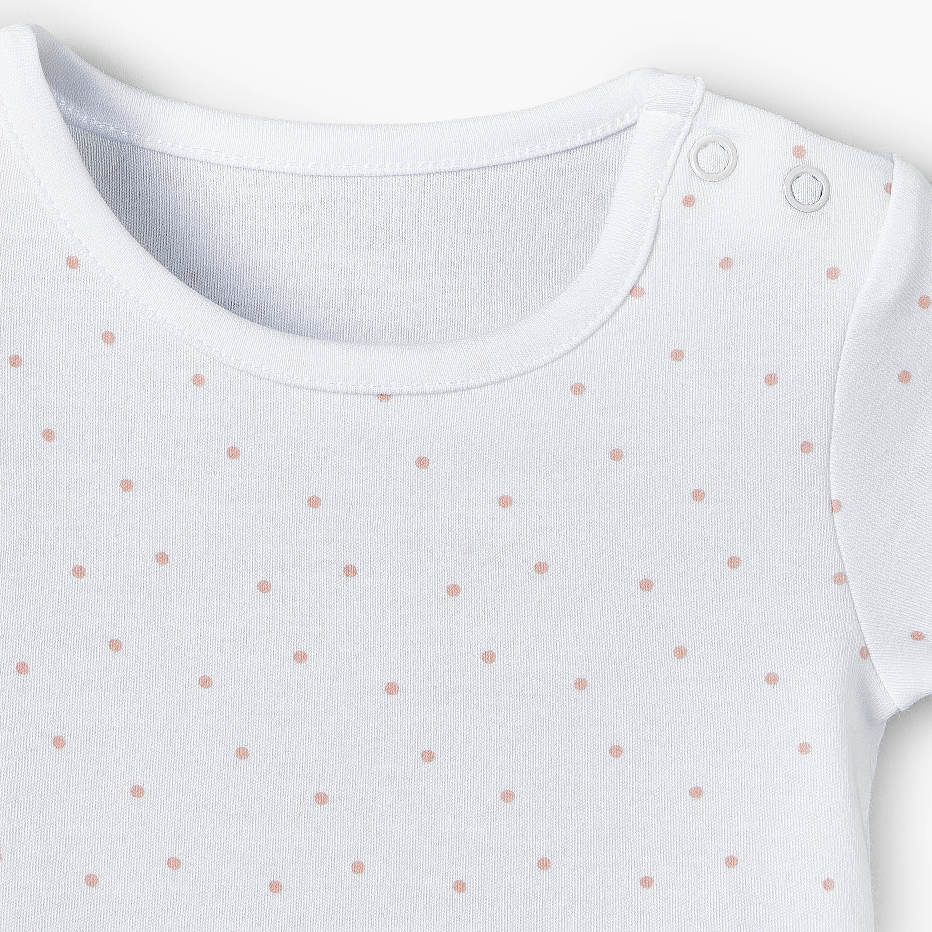 Pack of 5 Juniors Cotton Crew Neck Short Sleeves Bodysuit with Assorted Prints