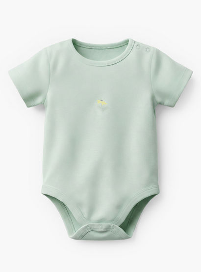 Pack of 5 Juniors Cotton Crew Neck Short Sleeves Bodysuit with Floral Print-baby-girls-clothing-bodysuits-image-3