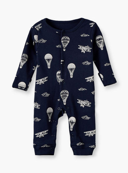 Pack of 3 Juniors Cotton Crew Neck Long Sleeves Sleepsuit with Hot Air Balloon Print-baby-boys-clothing-nightwear-sleepsuits-image-3