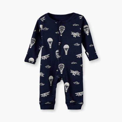 Pack of 3 Juniors Cotton Crew Neck Long Sleeves Sleepsuit with Hot Air Balloon Print