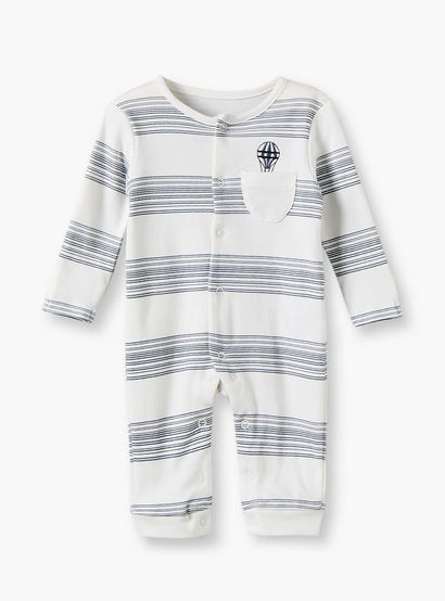 Pack of 3 Juniors Cotton Crew Neck Long Sleeves Sleepsuit with Hot Air Balloon Print-baby-boys-clothing-nightwear-sleepsuits-image-4