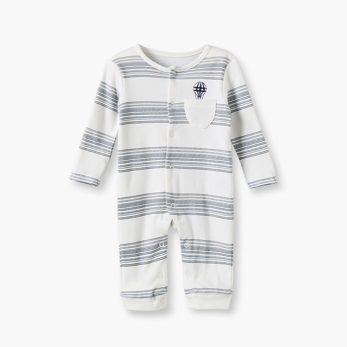 Pack of 3 Juniors Cotton Crew Neck Long Sleeves Sleepsuit with Hot Air Balloon Print