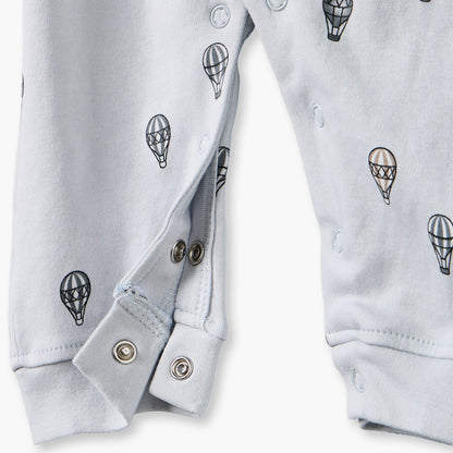 Pack of 3 Juniors Cotton Crew Neck Long Sleeves Sleepsuit with Hot Air Balloon Print