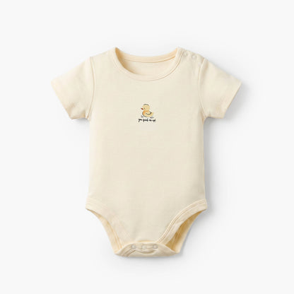 Pack of 5 Juniors Crew Neck Short Sleeves Bodysuit with Duck Print