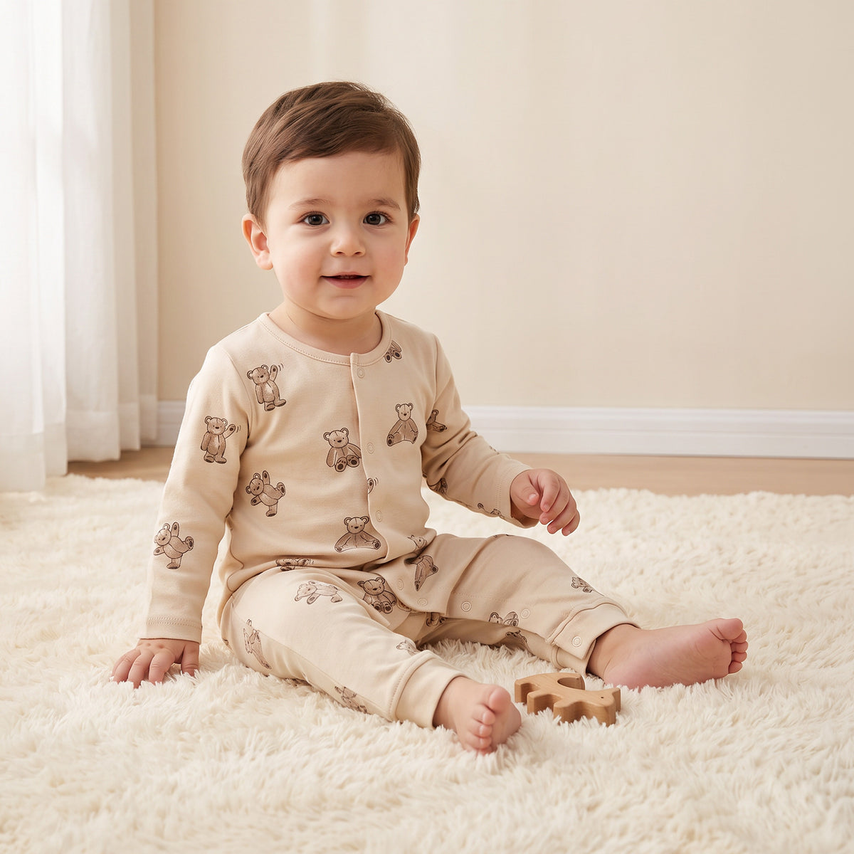 Pack of 3 Juniors Cotton Crew Neck Long Sleeves Sleepsuit with Assorted Print