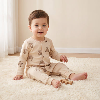 Pack of 3 Juniors Cotton Crew Neck Long Sleeves Sleepsuit with Assorted Print