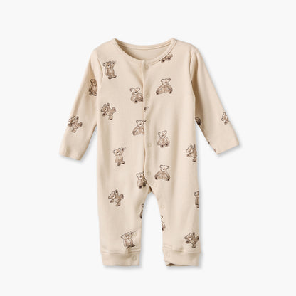 Pack of 3 Juniors Cotton Crew Neck Long Sleeves Sleepsuit with Assorted Print