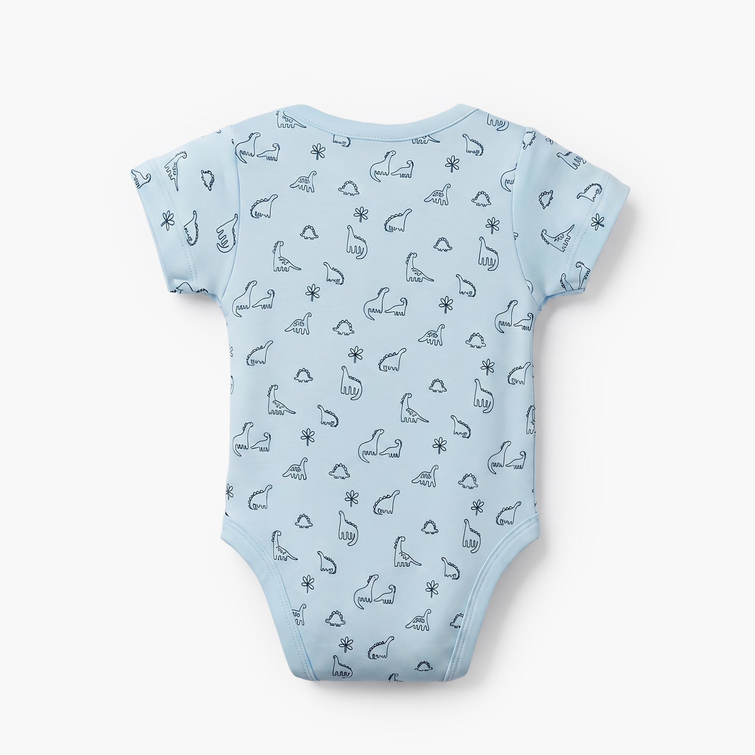 Pack of 5 Juniors Cotton Crew Neck Short Sleeves Bodysuit with Dinosaur Print