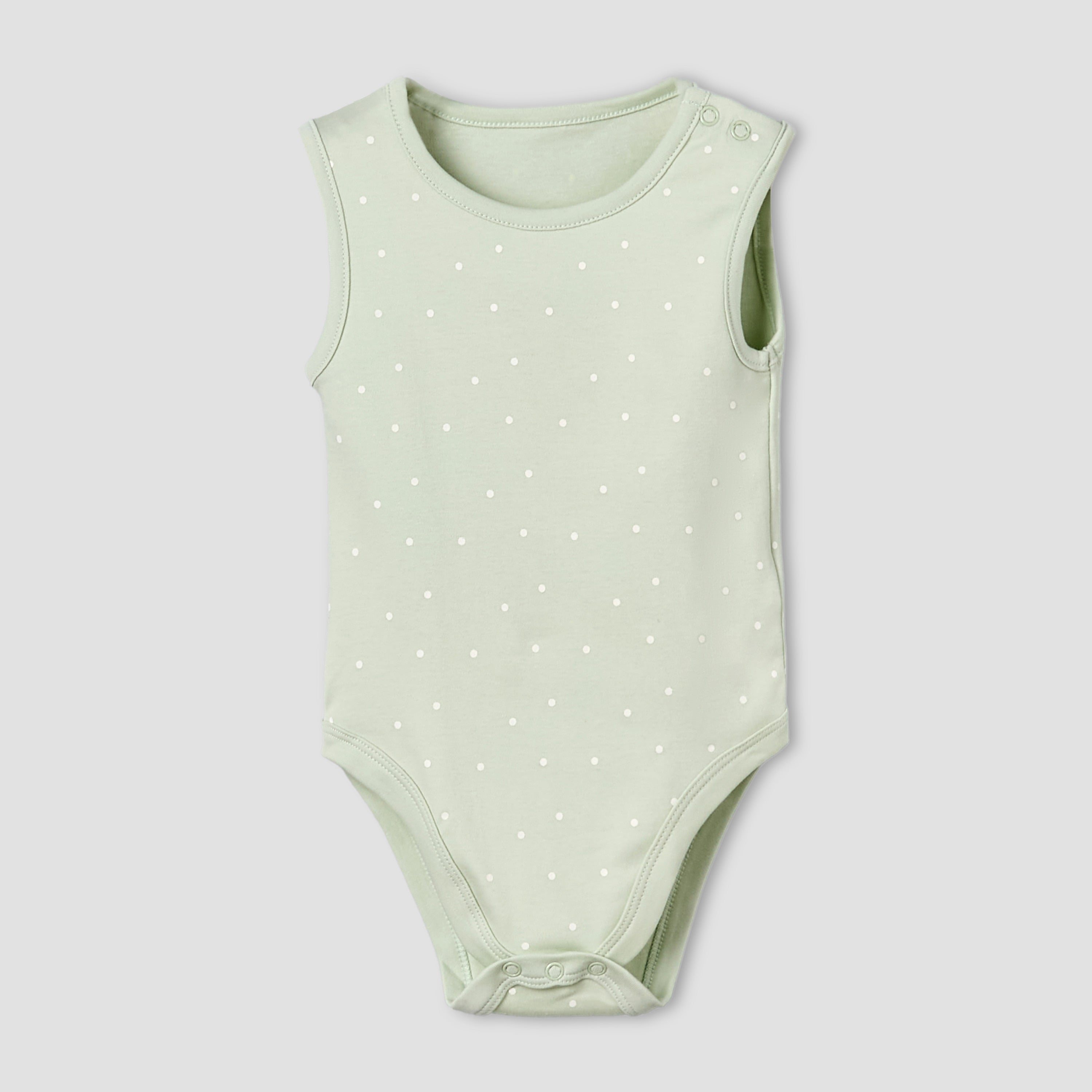 Pack of 5 Juniors Cotton Round Neck Sleeveless Bodysuit with Print