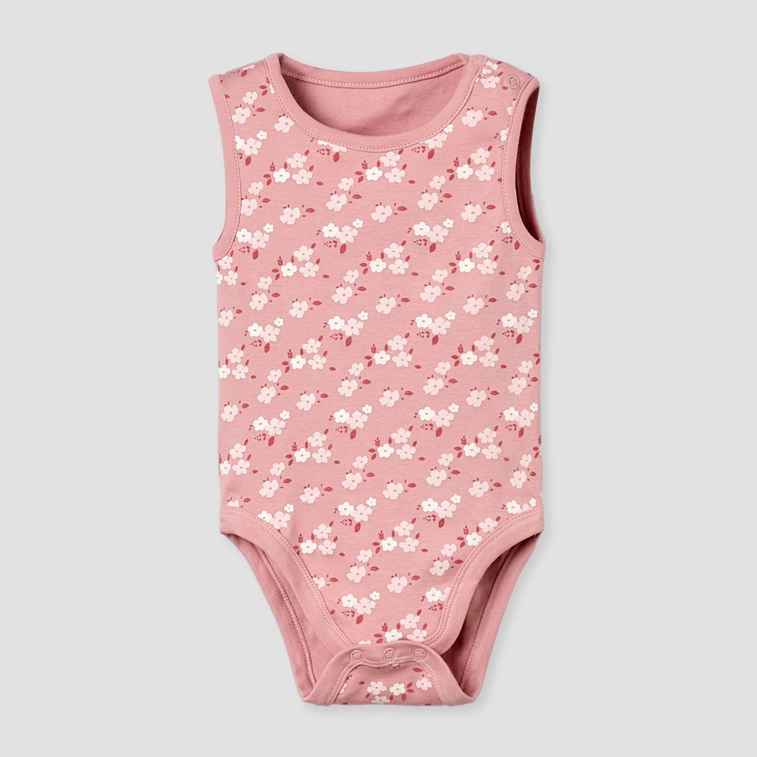 Pack of 5 Juniors Cotton Round Neck Sleeveless Bodysuit with Print