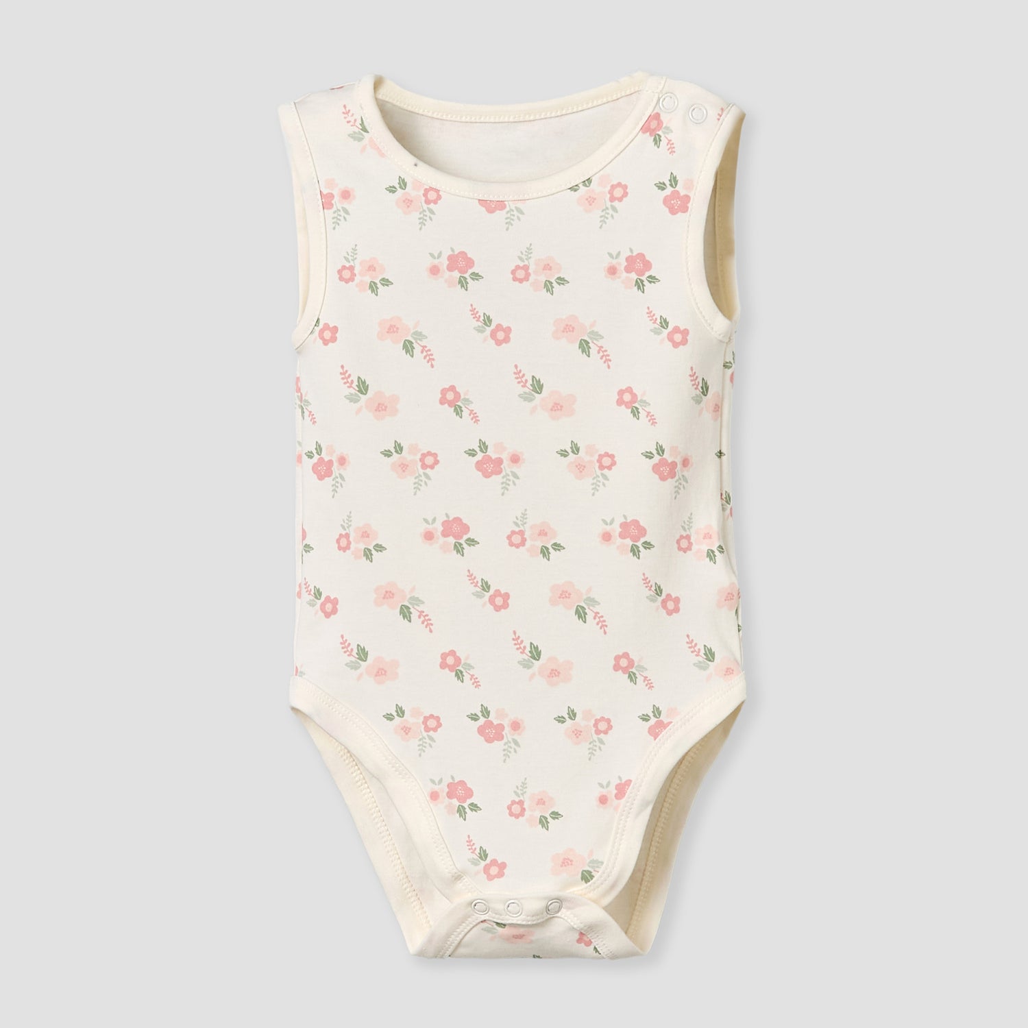 Pack of 5 Juniors Cotton Round Neck Sleeveless Bodysuit with Print