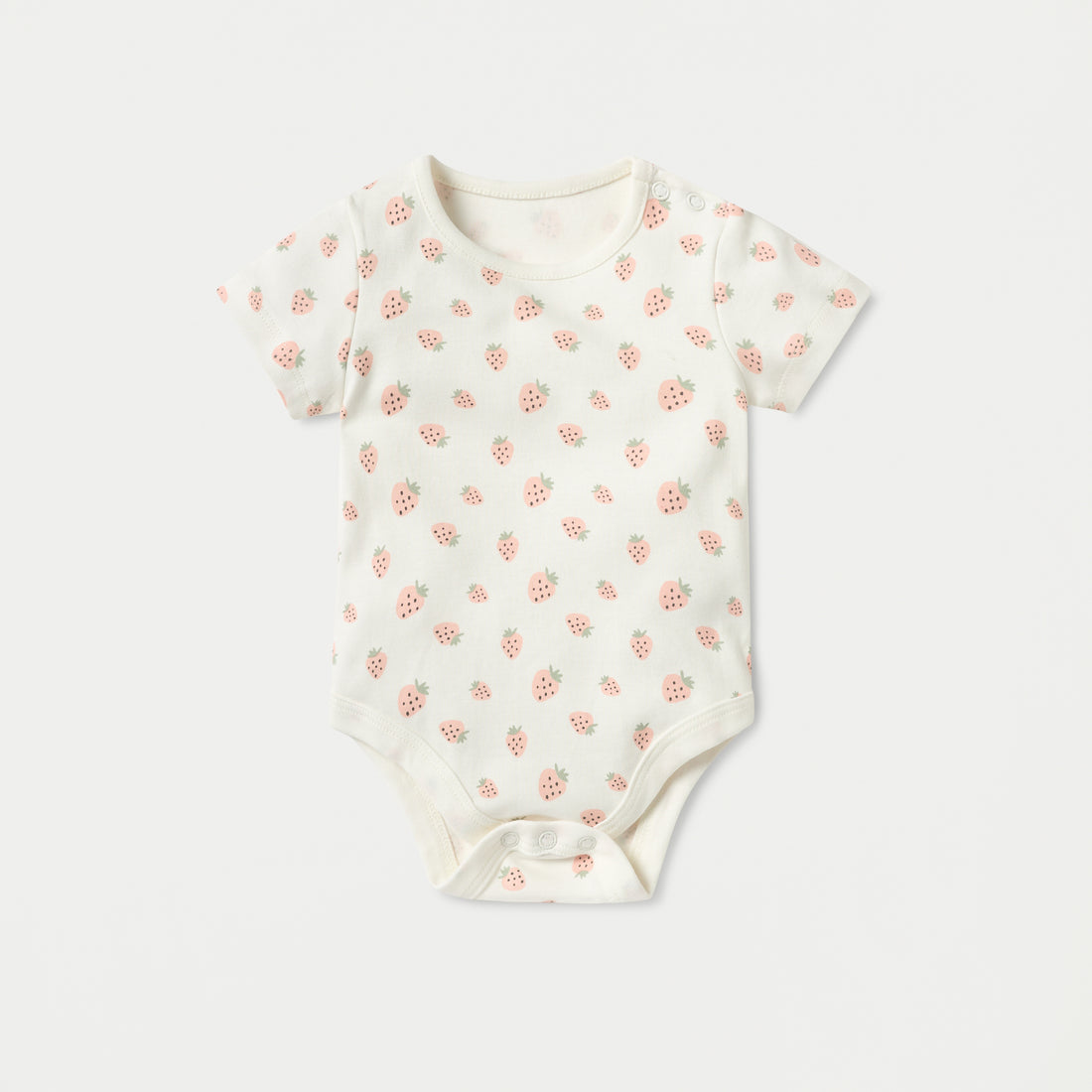 Juniors Printed Bodysuit with Short Sleeves and Button Closure - Set of 5