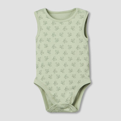 Pack of 5 Juniors Round Neck Sleeveless Bodysuit with Print