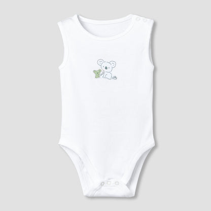 Pack of 5 Juniors Round Neck Sleeveless Bodysuit with Print