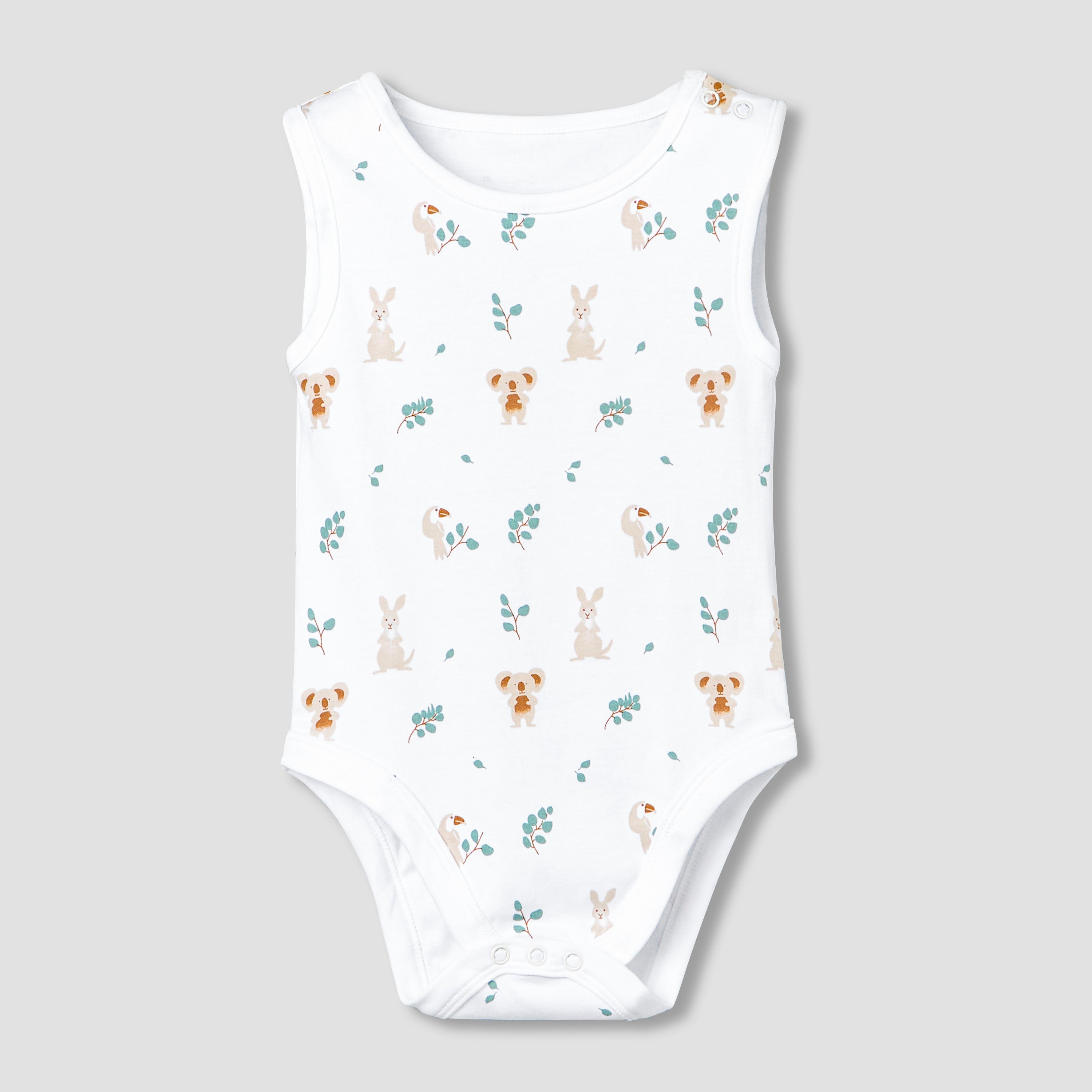 Pack of 5 Juniors Round Neck Sleeveless Bodysuit with Print