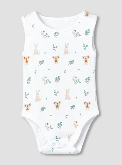 Pack of 5 Juniors Round Neck Sleeveless Bodysuit with Print-baby-boys-clothing-multipacks-image-7