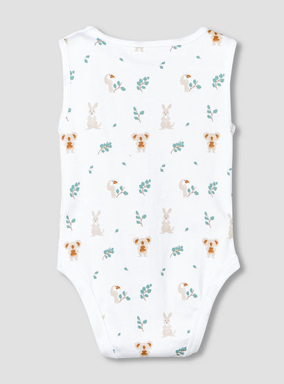 Pack of 5 Juniors Round Neck Sleeveless Bodysuit with Print-baby-boys-clothing-multipacks-image-8