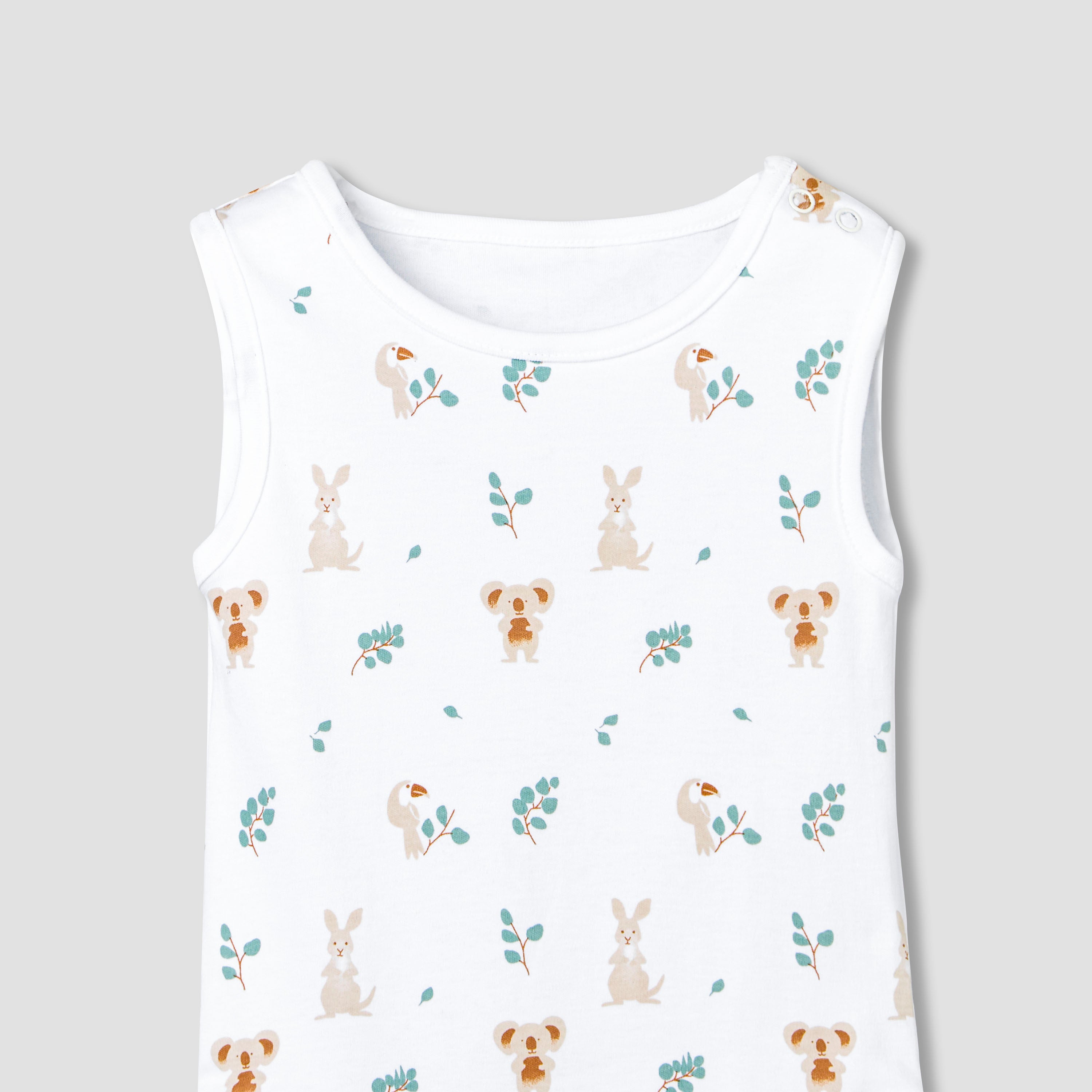 Pack of 5 Juniors Round Neck Sleeveless Bodysuit with Print