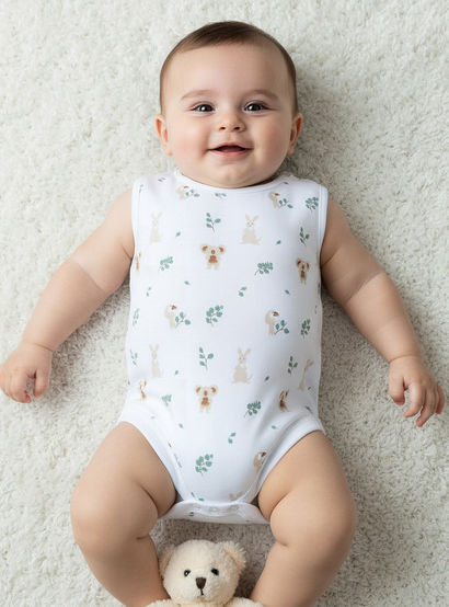 Pack of 5 Juniors Round Neck Sleeveless Bodysuit with Print-baby-boys-clothing-multipacks-image-2