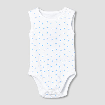 Pack of 5 Juniors Crew Neck Sleeveless Bodysuit with Print