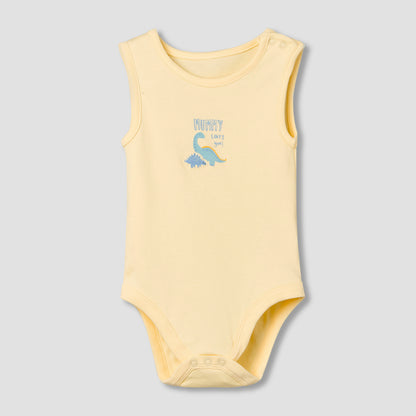 Pack of 5 Juniors Crew Neck Sleeveless Bodysuit with Print