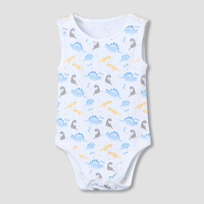 Pack of 5 Juniors Crew Neck Sleeveless Bodysuit with Print