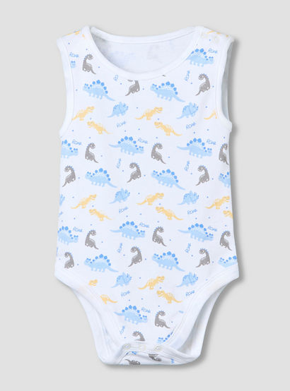 Pack of 5 Juniors Crew Neck Sleeveless Bodysuit with Print-baby-boys-clothing-multipacks-image-7