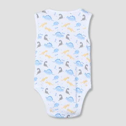 Pack of 5 Juniors Crew Neck Sleeveless Bodysuit with Print