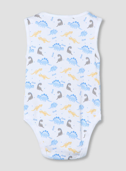 Pack of 5 Juniors Crew Neck Sleeveless Bodysuit with Print-baby-boys-clothing-multipacks-image-8