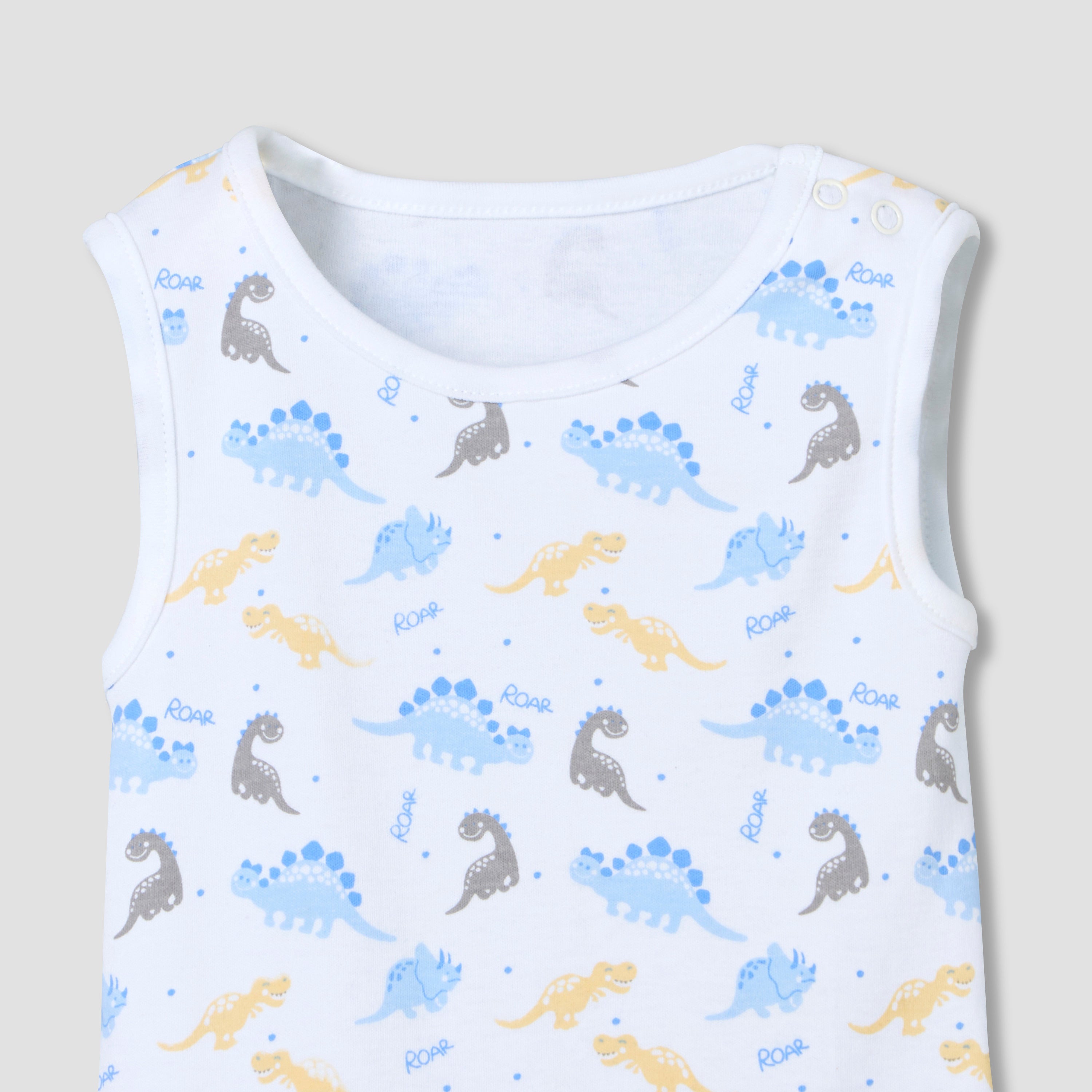 Pack of 5 Juniors Crew Neck Sleeveless Bodysuit with Print