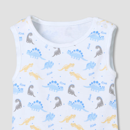 Pack of 5 Juniors Crew Neck Sleeveless Bodysuit with Print