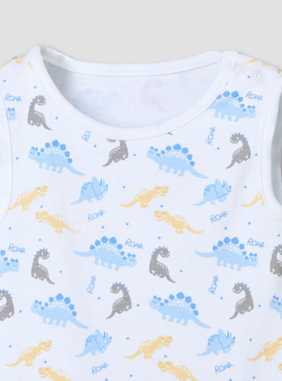 Pack of 5 Juniors Crew Neck Sleeveless Bodysuit with Print-baby-boys-clothing-multipacks-image-9