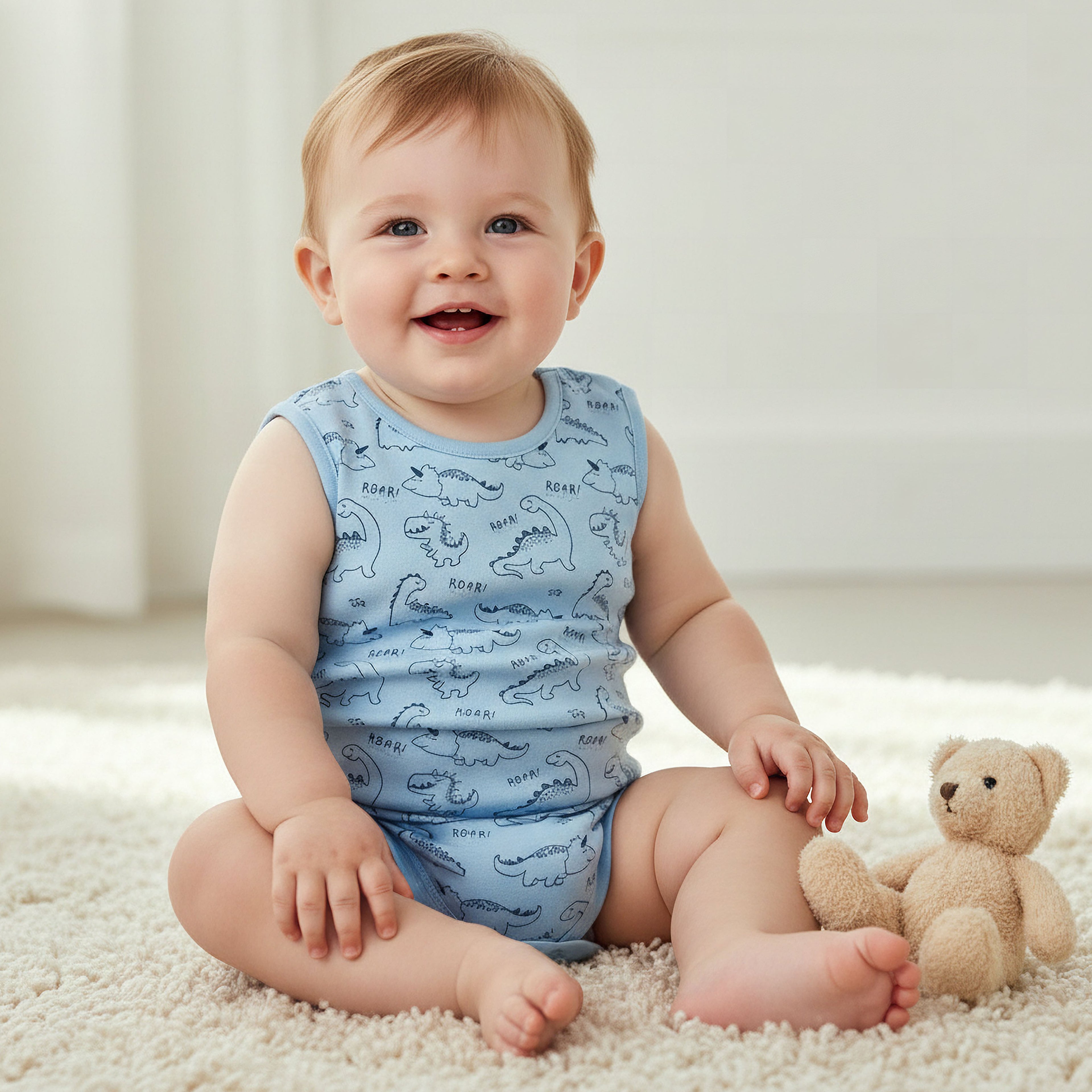 Pack of 5 Juniors Crew Neck Sleeveless Bodysuit with Print