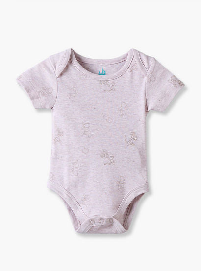 Pack of 4 Disney Cotton Round Neck Short Sleeves Bodysuit with Winnie the Pooh Print-baby-girls-clothing-bodysuits-image-6