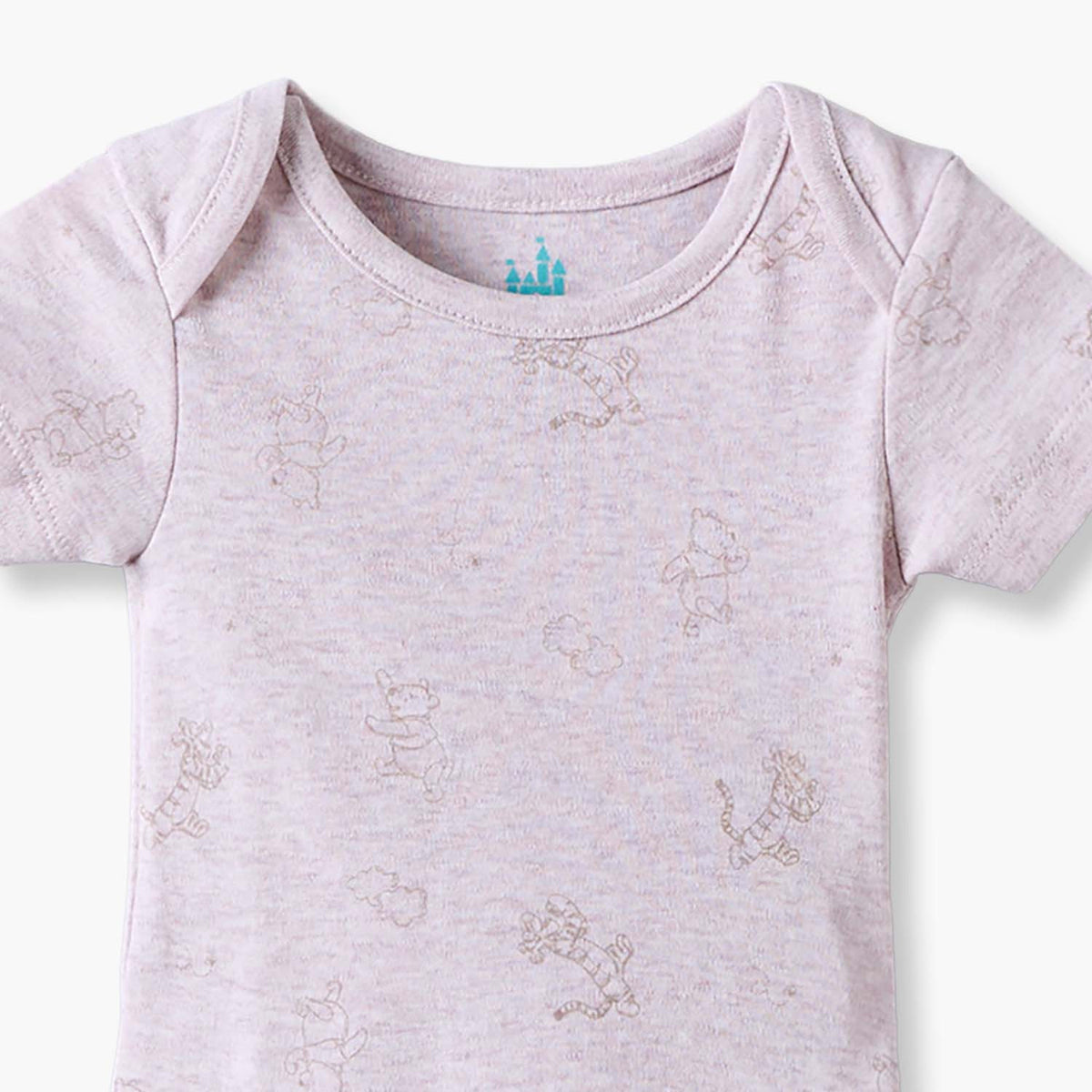 Pack of 4 Disney Cotton Round Neck Short Sleeves Bodysuit with Winnie the Pooh Print
