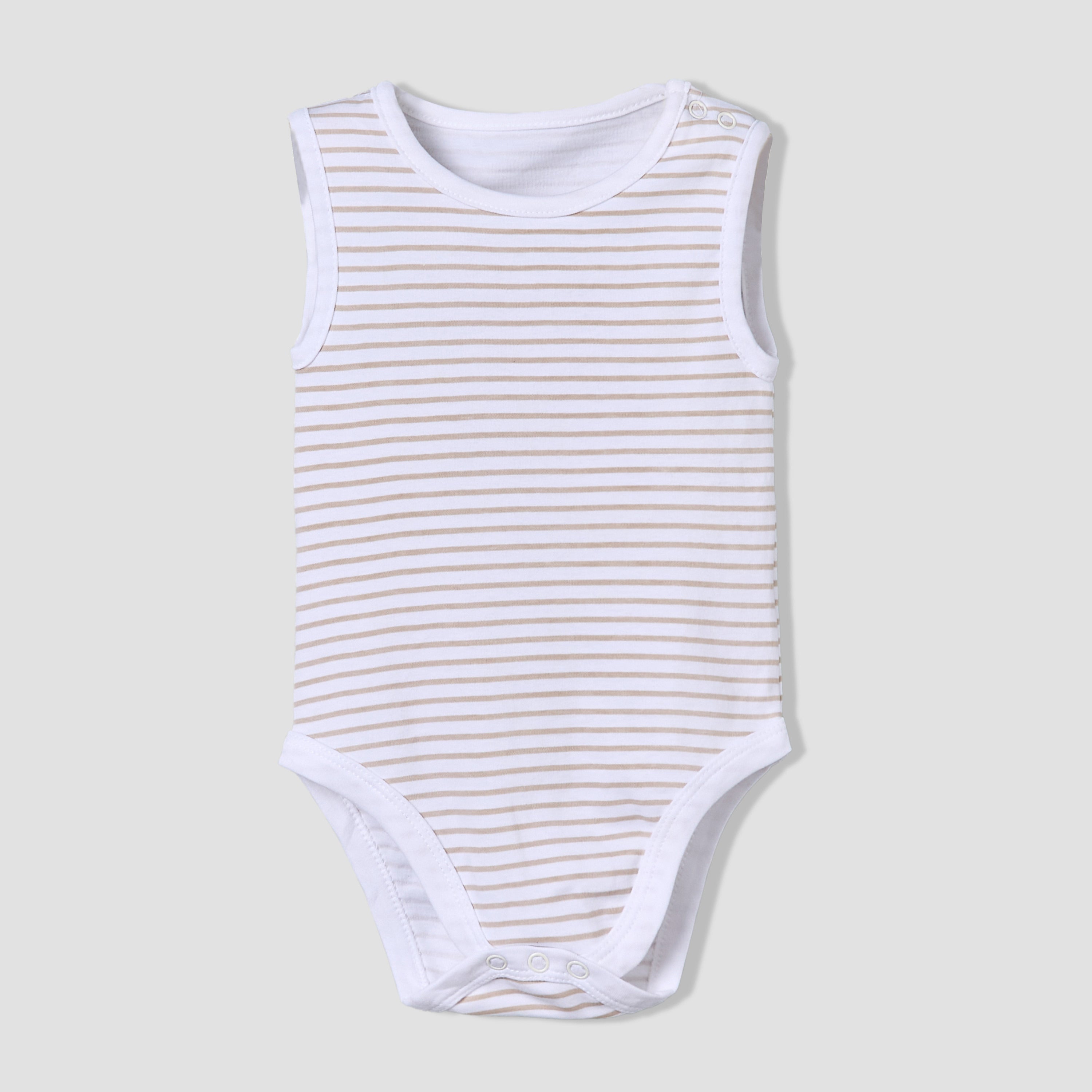 Pack of 5 Juniors Cotton Round Neck Sleeveless Bodysuit with Giraffe Print