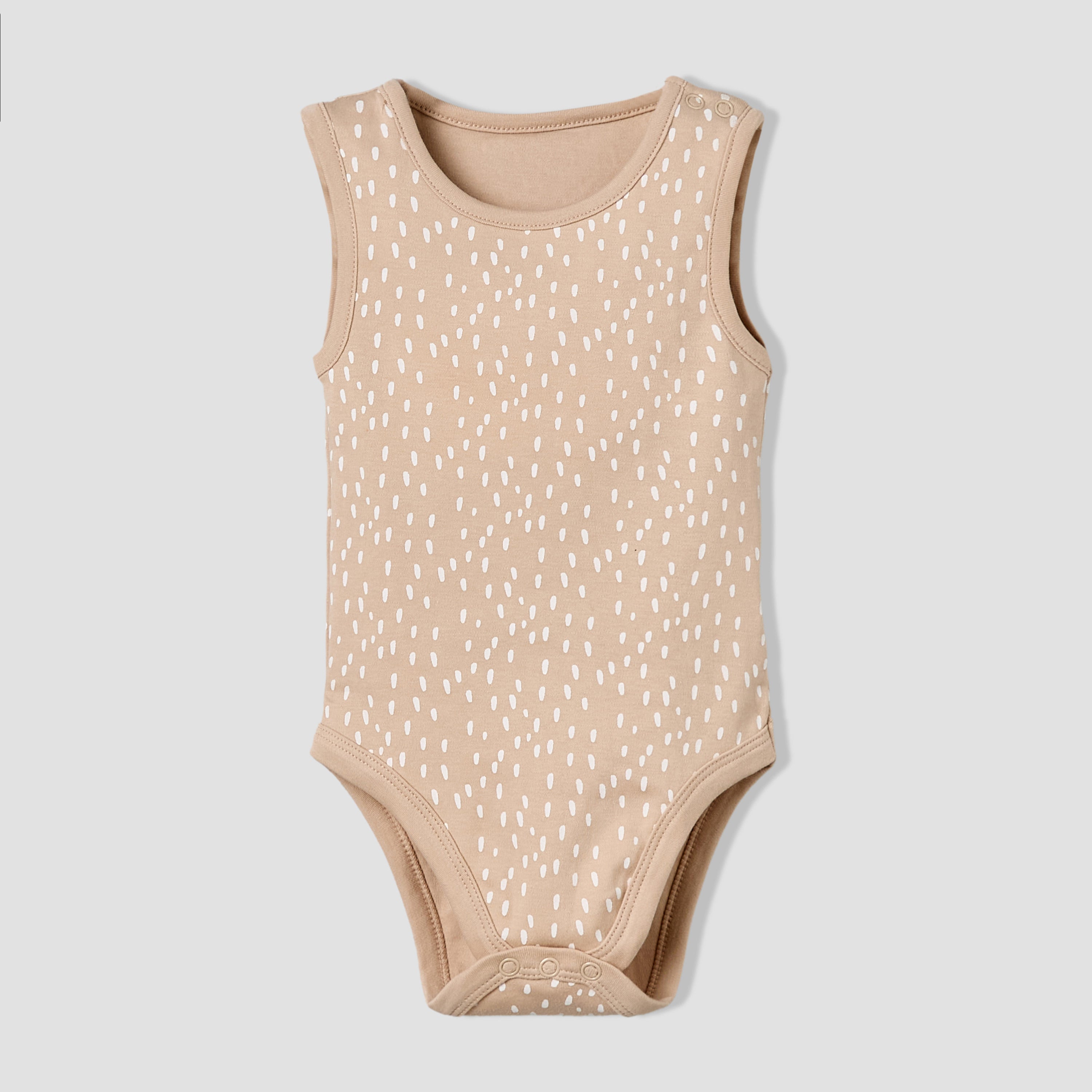 Pack of 5 Juniors Cotton Round Neck Sleeveless Bodysuit with Giraffe Print
