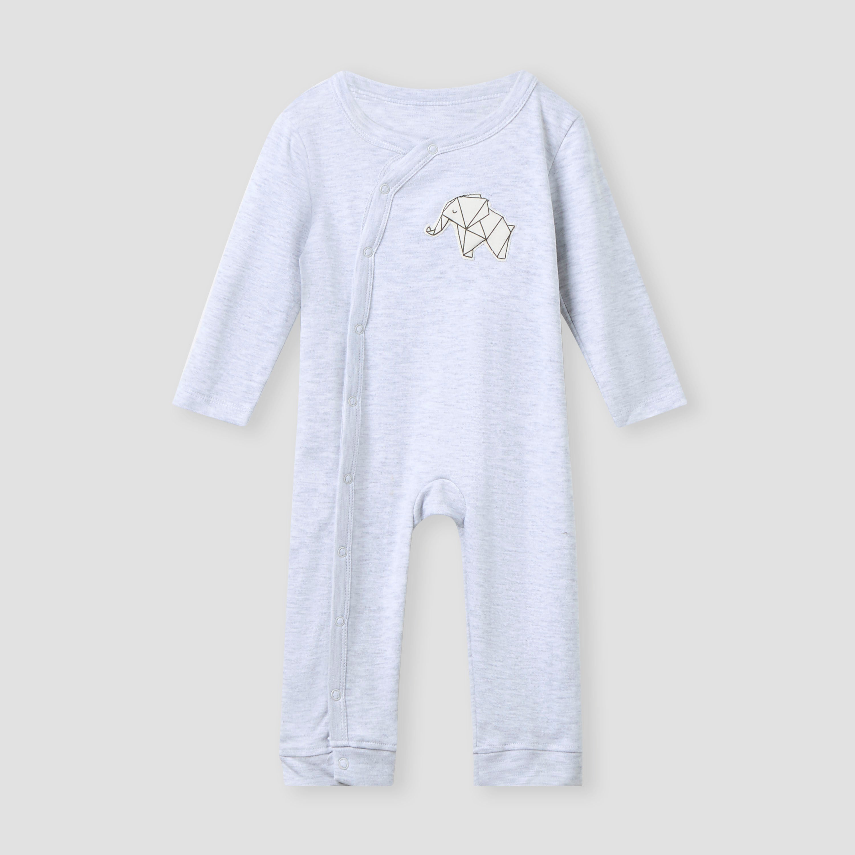 Juniors Assorted Sleepsuit with Long Sleeves and Button Closure - Set of 3