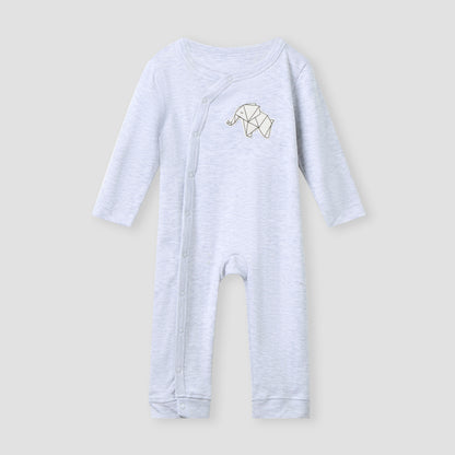 Juniors Assorted Sleepsuit with Long Sleeves and Button Closure - Set of 3