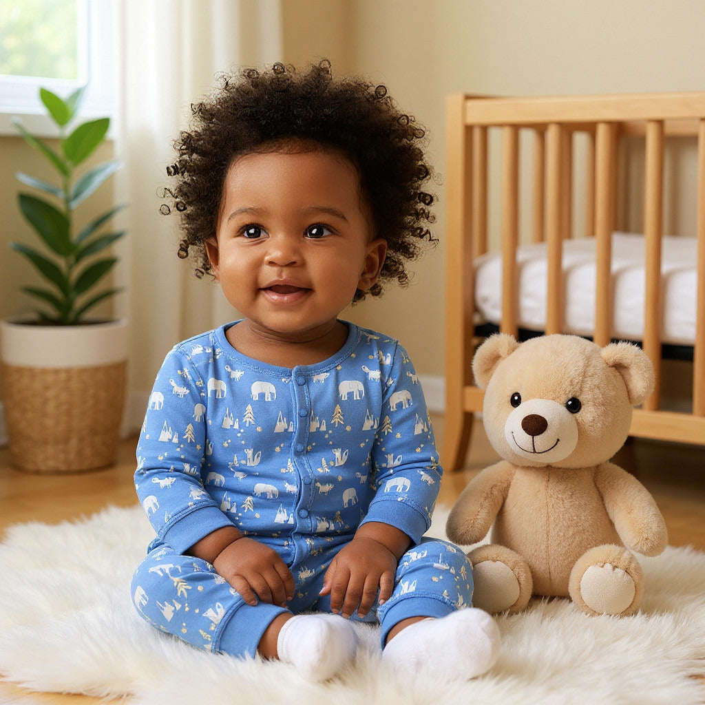 Juniors Assorted Sleepsuit with Long Sleeves and Button Closure - Set of 3