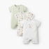 Pack of 3 Juniors Crew Neck Short Sleeves Rompers with Safari Print - Multicolour / 12-18 mths