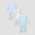 Juniors Assorted Sleepsuit with Long Sleeves and Button Closure - Set of 3 - Multicolour / 12-18 mths