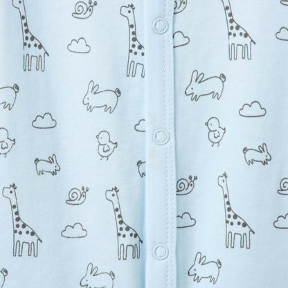 Juniors Assorted Sleepsuit with Long Sleeves and Button Closure - Set of 3