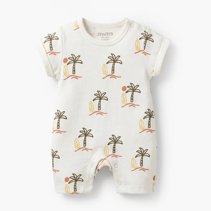 Pack of 3 Juniors Round Neck Short Sleeves Romper with Snap Button Closure