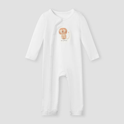 Juniors Printed Sleepsuit with Long Sleeves and Button Closure - Set of 3