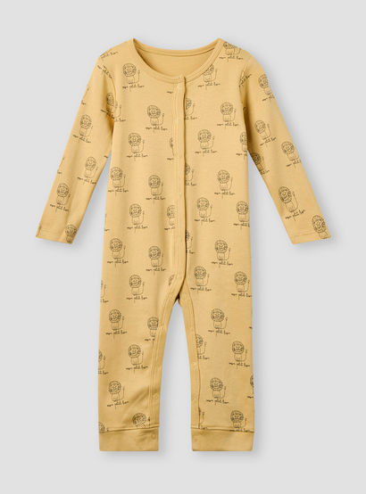 Juniors Printed Sleepsuit with Long Sleeves and Button Closure - Set of 3-baby-girls-clothing-nightwear-sleepsuits-image-4
