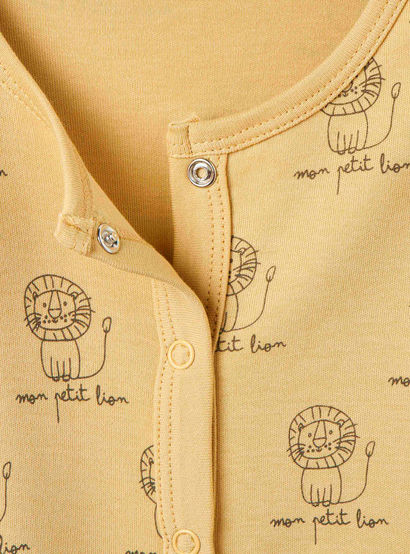 Juniors Printed Sleepsuit with Long Sleeves and Button Closure - Set of 3-baby-girls-clothing-nightwear-sleepsuits-image-6